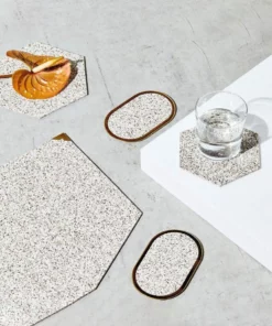 Slash Objects Hex Recycled Rubber Trivet Set - Sand