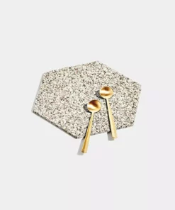 Slash Objects Hex Recycled Rubber Trivet Set - Sand