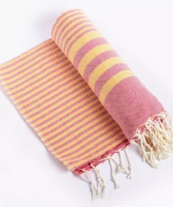 Hilana: Upcycled Cotton Fethiye Upcycled Turkish Towel - Pink