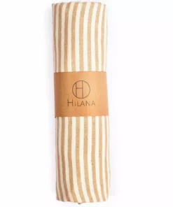 Hilana: Upcycled Cotton Fethiye Upcycled Turkish Towel / Blanket - Beige
