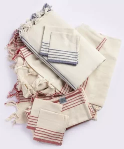 Hilana: Upcycled Cotton Kayseri Upcycled Tablecloth And Napkin Set - Red 10 Hilana: Upcycled Cotton Kayseri Upcycled Tablecloth And Napkin Set - Red