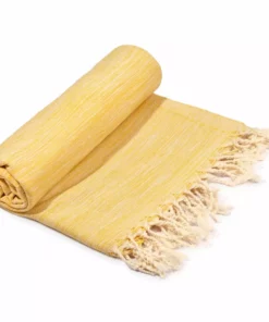 Hilana: Upcycled Cotton Yalova Upcycled Marbled Turkish Towel / Blanket - Yellow Best Sellers