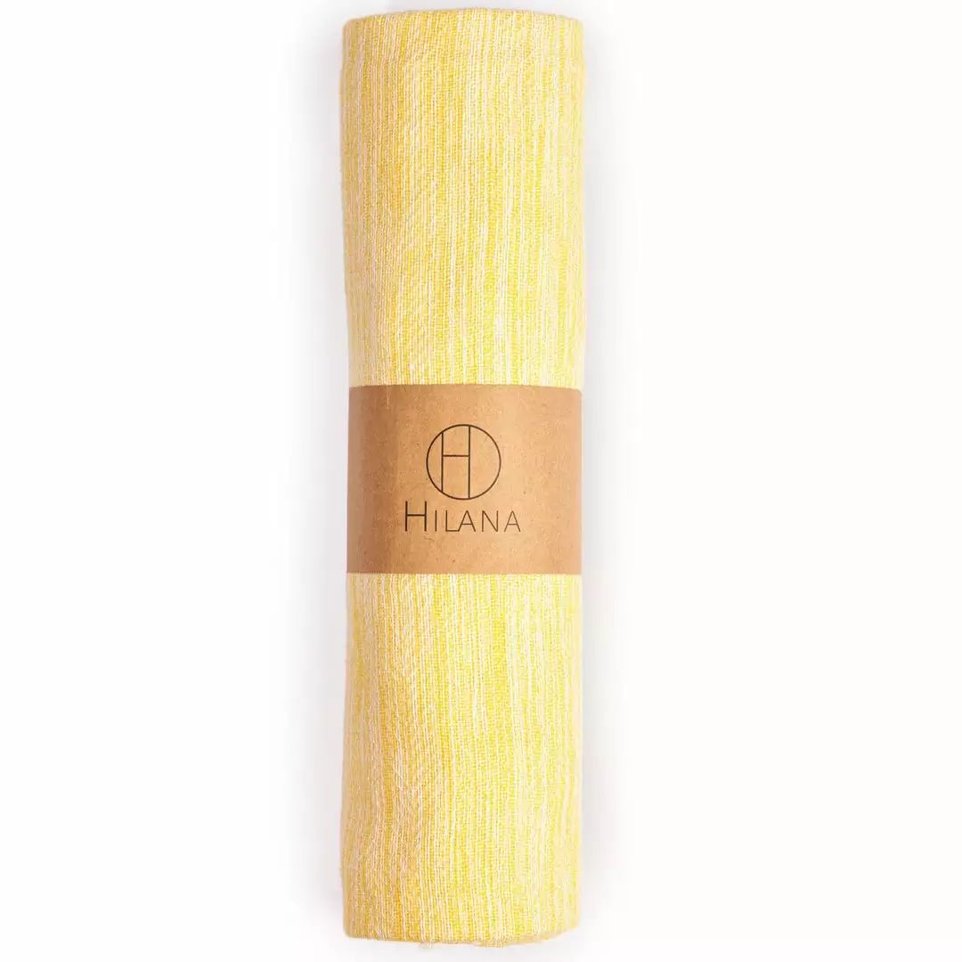 Hilana: Upcycled Cotton Yalova Upcycled Marbled Turkish Towel / Blanket - Yellow Best Sellers 9 Hilana: Upcycled Cotton Yalova Upcycled Marbled Turkish Towel / Blanket - Yellow Best Sellers