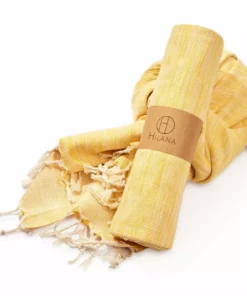 Hilana: Upcycled Cotton Yalova Upcycled Marbled Turkish Towel / Blanket - Yellow Best Sellers 19 Hilana: Upcycled Cotton Yalova Upcycled Marbled Turkish Towel / Blanket - Yellow Best Sellers