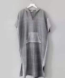 Home & Loft Hudson Turkish Maxi Kaftan - Gray Stripe