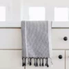 Home & Loft Tribeca Turkish Hand Towel - Gray Stripe