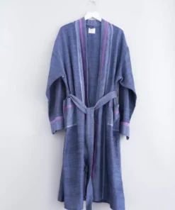 Home & Loft Tribeca Unisex Long Turkish Robe - Indigo