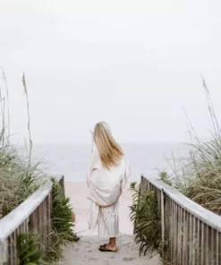 Home & Loft Tribeca Short Turkish Robe - Ivory + Cherry Best Sellers