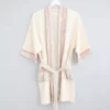 Home & Loft Tribeca Short Turkish Robe - Ivory + Cherry Best Sellers