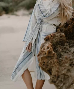 Home & Loft Hudson Unisex Long Turkish Robe - Royal Blue