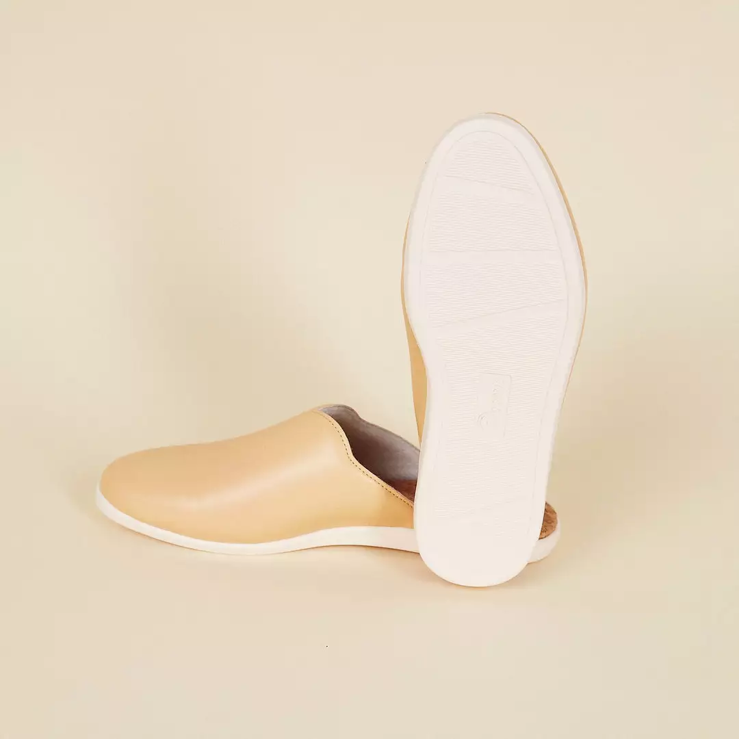 Dooeys Shoes Honey Beige Apple Leather House Mule 3 Dooeys Shoes Honey Beige Apple Leather House Mule