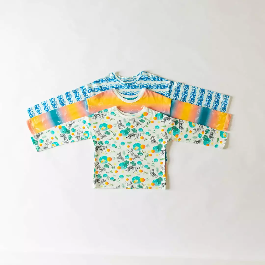 Honey Cake Tiger Kids' + Baby Kids' Hello Fun Wave Unisex Long Sleeve Tee 6 Honey Cake Tiger Kids' + Baby Kids' Hello Fun Wave Unisex Long Sleeve Tee