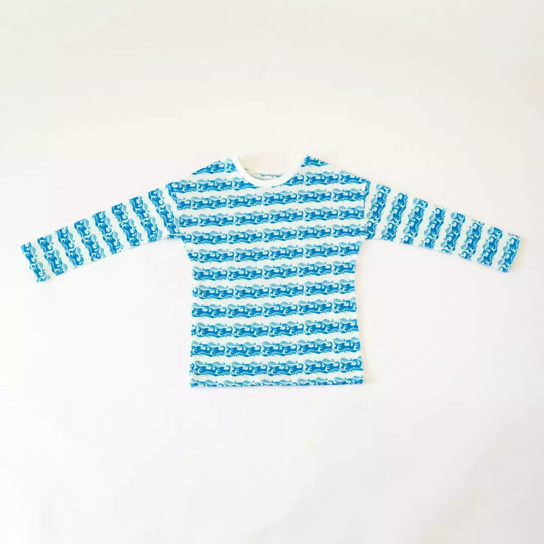 Honey Cake Tiger Kids' + Baby Kids' Hello Fun Wave Unisex Long Sleeve Tee 1 Honey Cake Tiger Kids' + Baby Kids' Hello Fun Wave Unisex Long Sleeve Tee