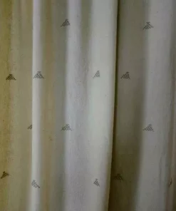 Ichcha Handcrafted Border Creme Black Curtain