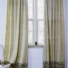 Ichcha Handcrafted Border Creme Black Curtain