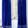 Ichcha Handcrafted Border Indigo Curtain