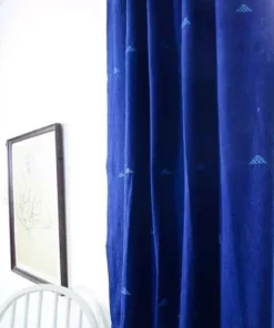 Ichcha Handcrafted Border Indigo Curtain