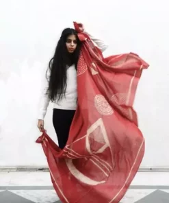 Ichcha Chakra Red Scarf Handcrafted