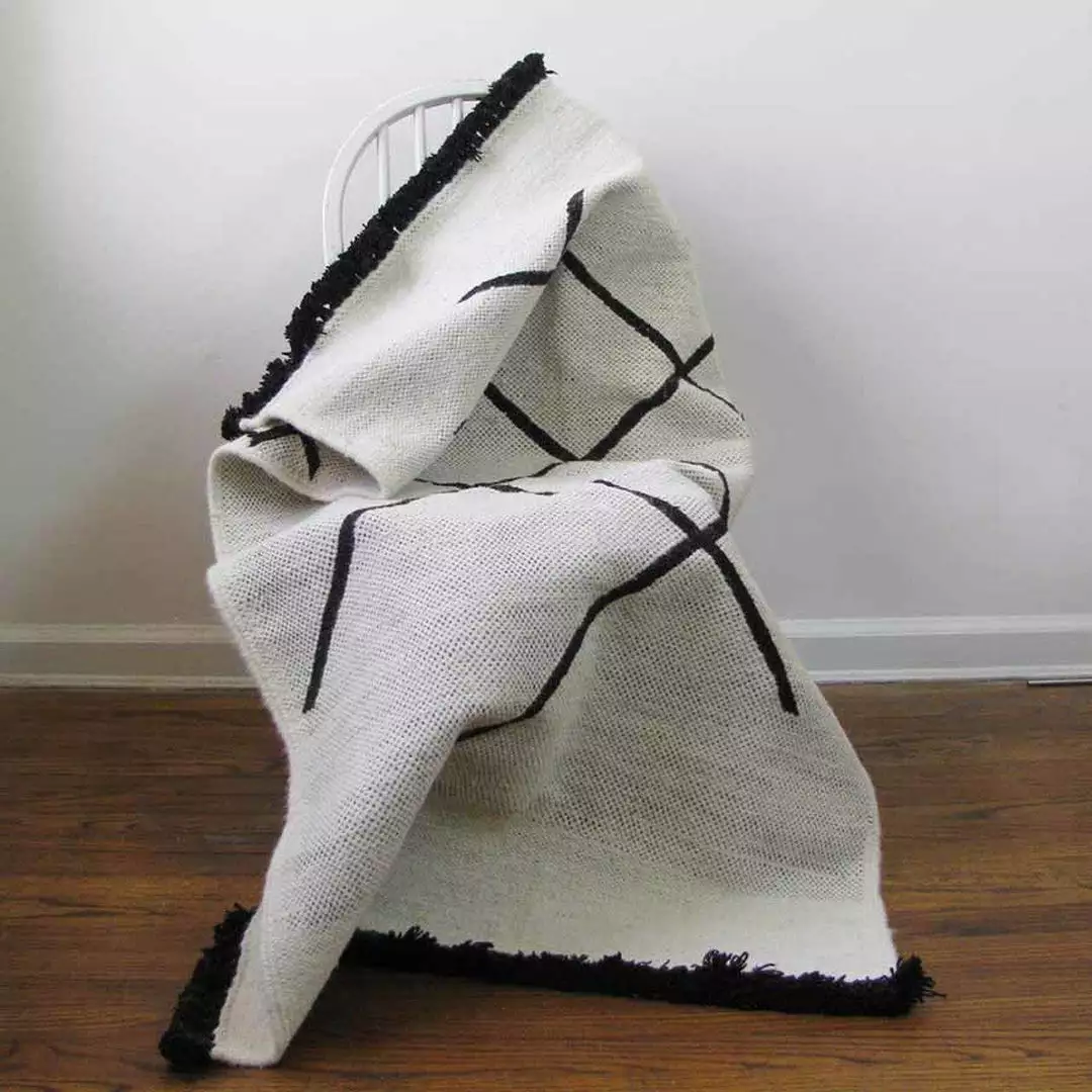 Ichcha Home Goods Cross Hatch Dhurrie Rug 4 Ichcha Home Goods Cross Hatch Dhurrie Rug