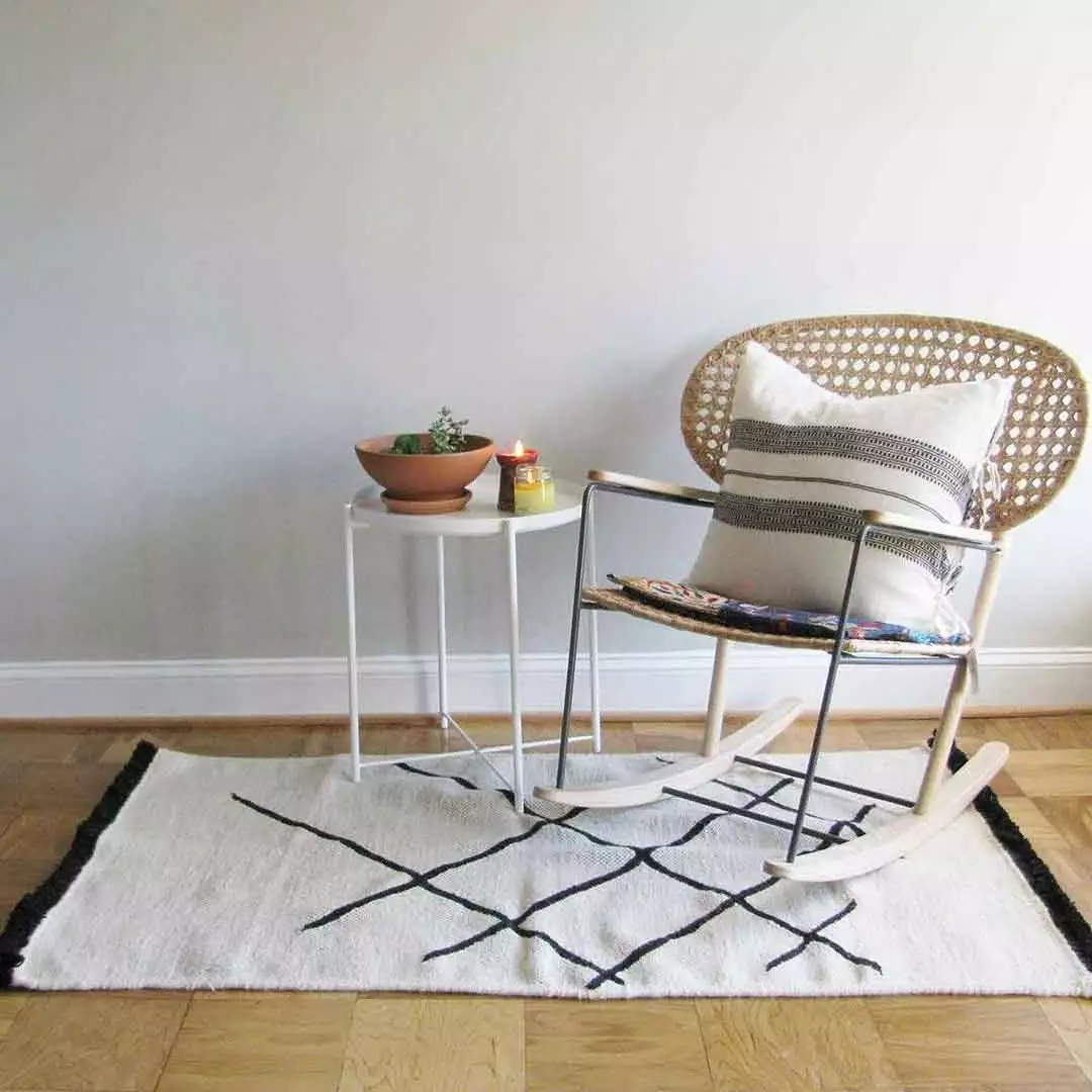 Ichcha Home Goods Cross Hatch Dhurrie Rug 2 Ichcha Home Goods Cross Hatch Dhurrie Rug