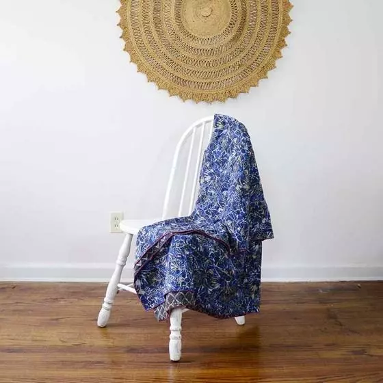 Ichcha Handcrafted Mahi Reversible Throw Blanket 1 Ichcha Handcrafted Mahi Reversible Throw Blanket