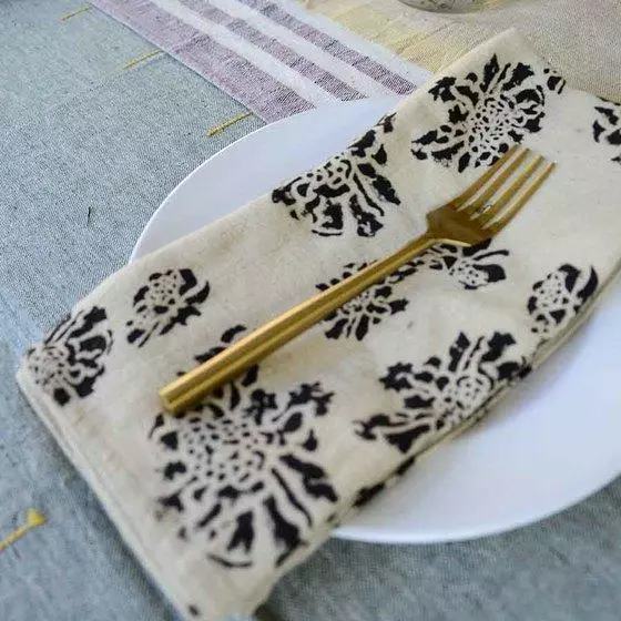 Ichcha Marigold Floral Napkin Set Handcrafted 3 Ichcha Marigold Floral Napkin Set Handcrafted