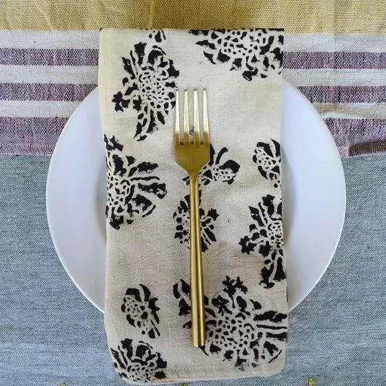 Ichcha Marigold Floral Napkin Set Handcrafted 2 Ichcha Marigold Floral Napkin Set Handcrafted