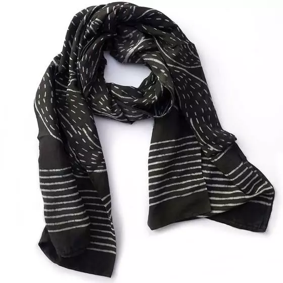 Ichcha Handcrafted Nimboo Black Scarf 1 Ichcha Handcrafted Nimboo Black Scarf