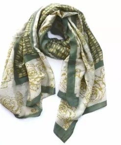 Ichcha Accessories Green Rose Scarf