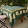 Ichcha Kitchen + Dining Green Rose Tablecloth