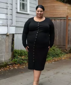 Altar Ila Upcycled Modal Dress - Black Clothing