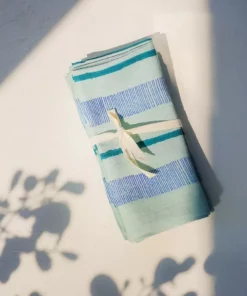Soil To Studio Indu Linen Napkin Set - Tiffany Blue