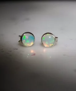 Iron Oxide Gemstone Stud Earrings Jewelry