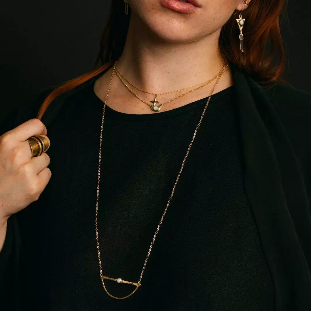 Iron Oxide Jewelry Little Lunar Choker - Gold Tone Bronze 5 Iron Oxide Jewelry Little Lunar Choker - Gold Tone Bronze