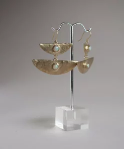 Iron Oxide Stacked Moon Earrings