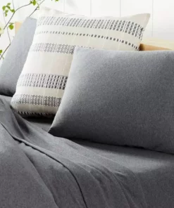 Coyuchi Home Goods Jersey Envelope Pillowcase Set - Charcoal Heather