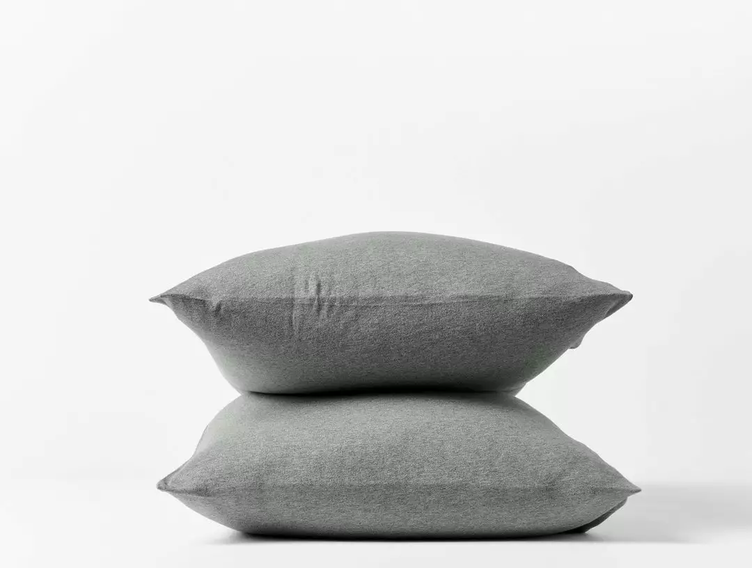 Coyuchi Jersey Envelope Pillowcase Set - Gray Heather 1 Coyuchi Jersey Envelope Pillowcase Set - Gray Heather