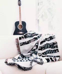 K-apostrophe Hieroglyph Upcycled Throw Blanket