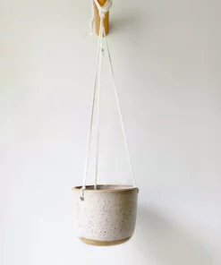 Katie Mudd Best Sellers Hanging Stoneware Planter - White