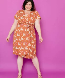 Mata Traders Katie Orchid Tigress Wrap Dress