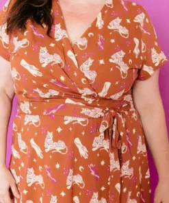 Mata Traders Katie Orchid Tigress Wrap Dress