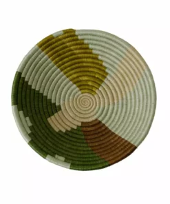 KAZI Abstract Olive Medium Round Basket