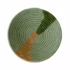 KAZI Apricot + Olive Striped Medium Round Basket Home Goods