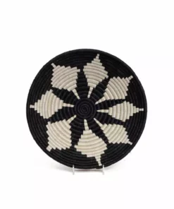KAZI Home Goods Medium Black Hope Round Basket