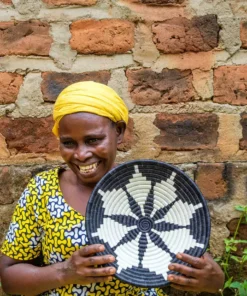 KAZI Home Goods Medium Black Hope Round Basket 11 KAZI Home Goods Medium Black Hope Round Basket