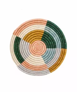 KAZI Medium Metallic Floret Round Basket Home Goods