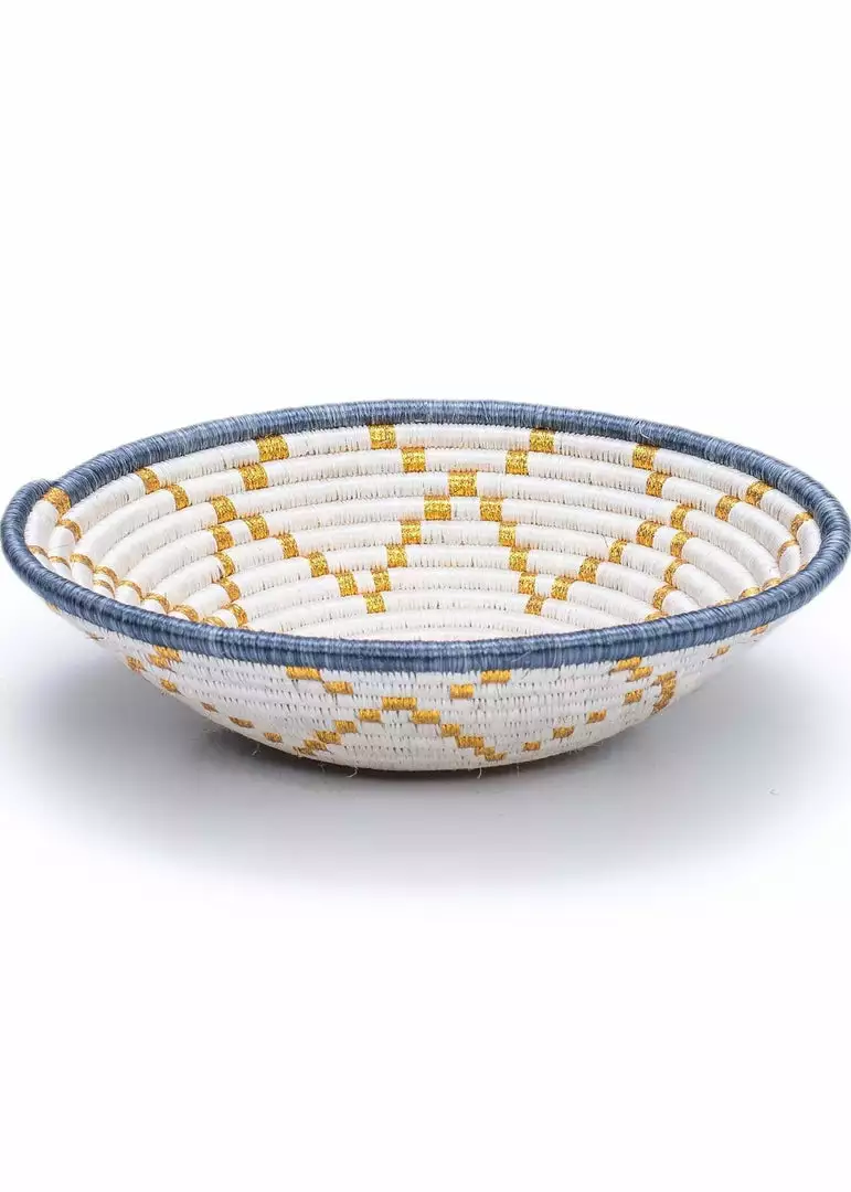 KAZI Medium Metallic Gold Hope Round Basket 3 KAZI Medium Metallic Gold Hope Round Basket