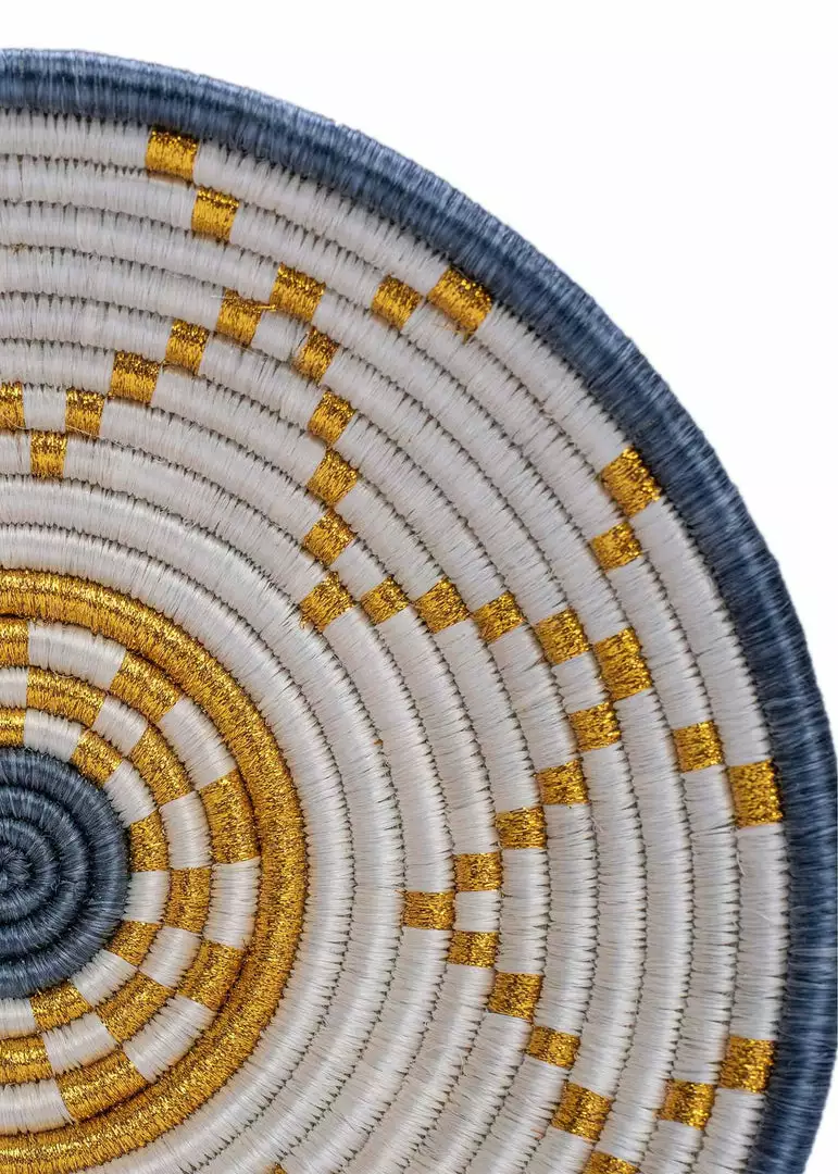 KAZI Medium Metallic Gold Hope Round Basket 4 KAZI Medium Metallic Gold Hope Round Basket