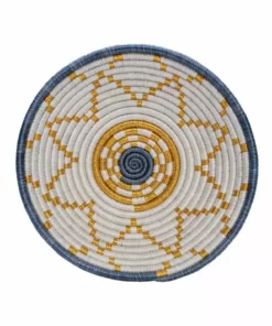 KAZI Medium Metallic Gold Hope Round Basket