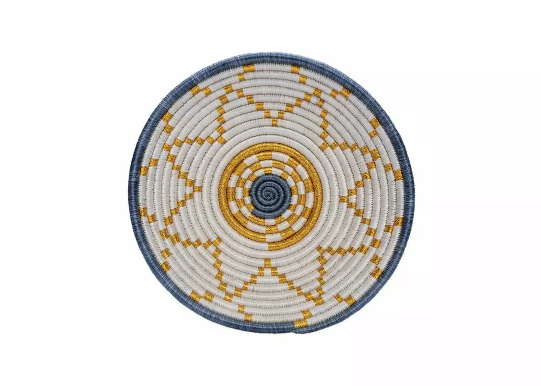 KAZI Medium Metallic Gold Hope Round Basket 1 KAZI Medium Metallic Gold Hope Round Basket